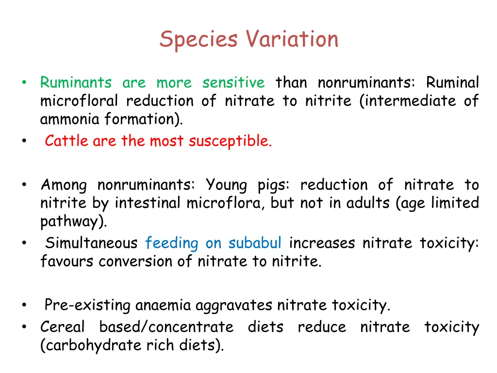 species variation