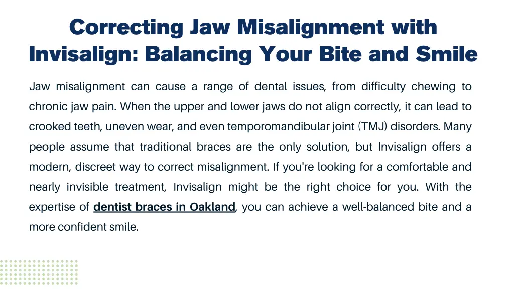 correcting jaw misalignment with invisalign