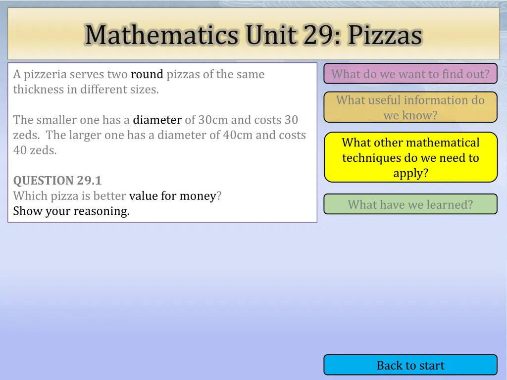 mathematics unit 29 pizzas 3