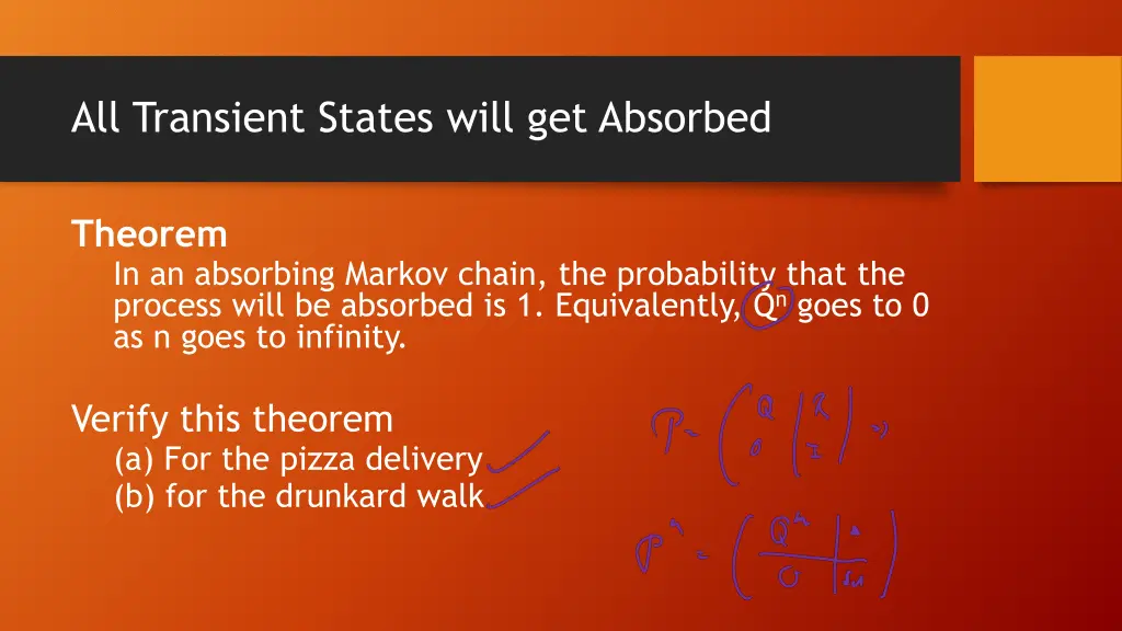 all transient states will get absorbed