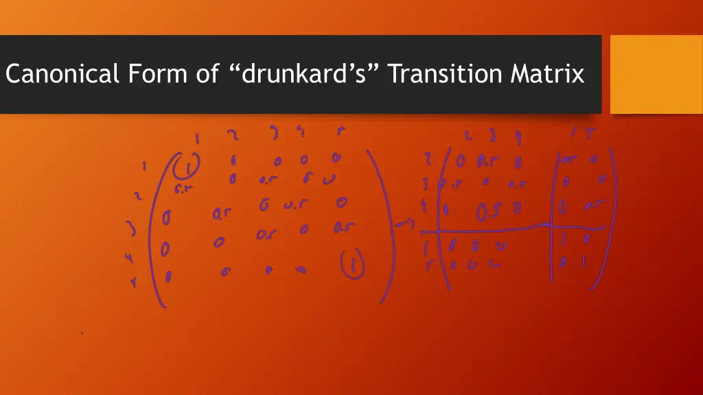 canonical form of drunkard s transition matrix
