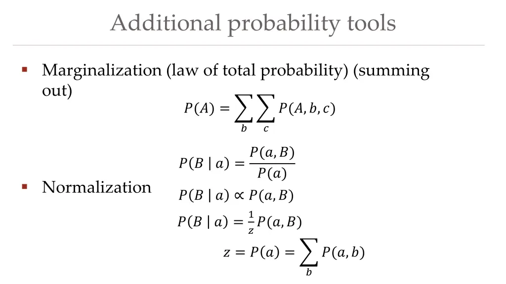 additional probability tools