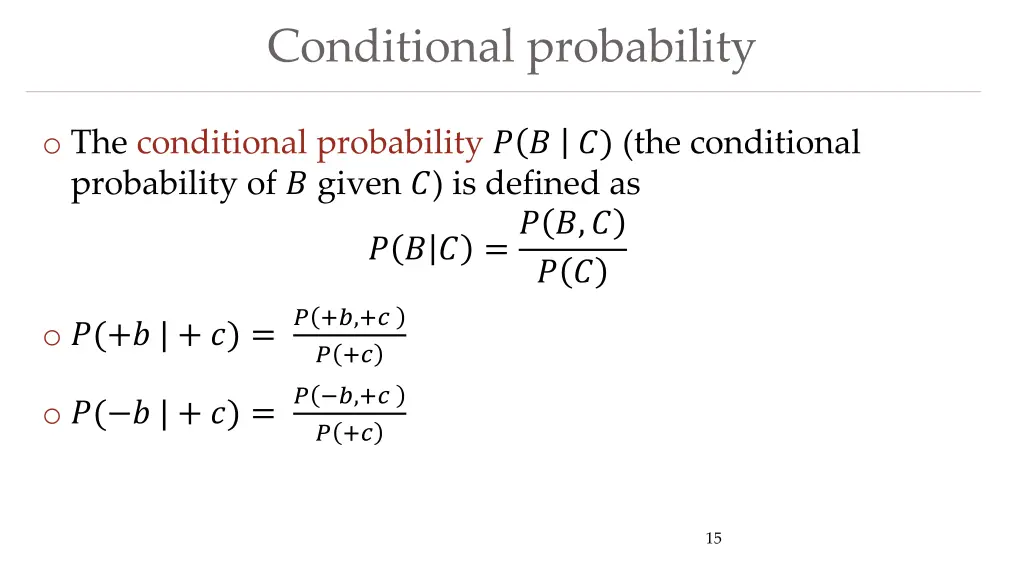 conditional probability