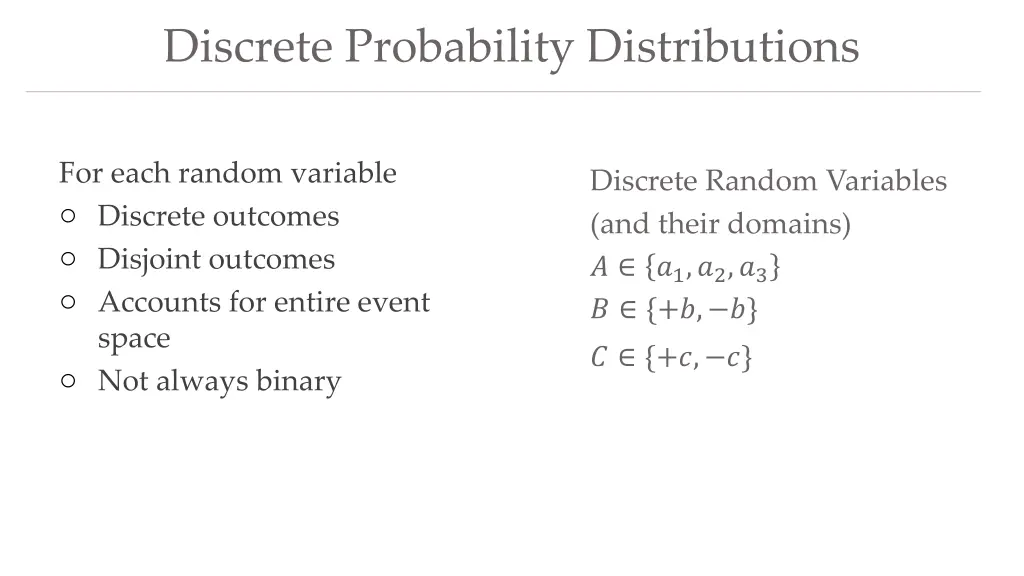 discrete probability distributions