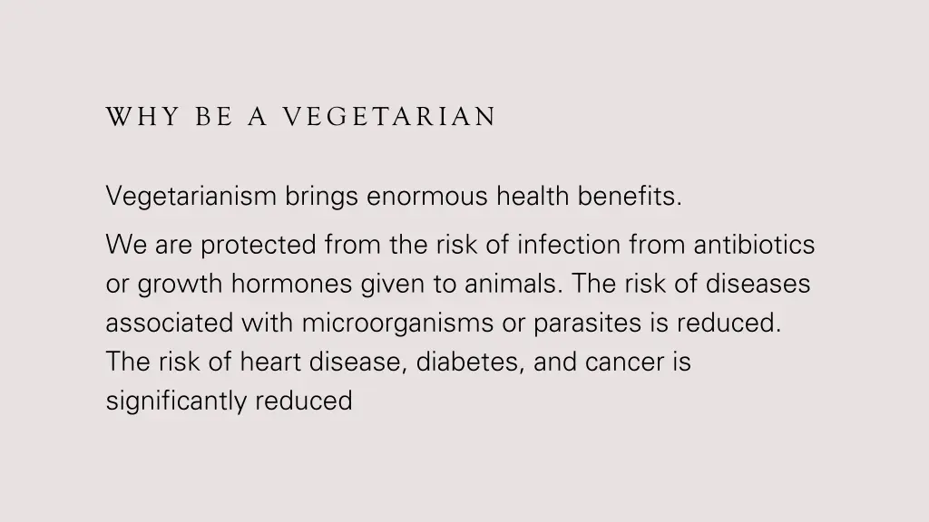 why be a vegetarian
