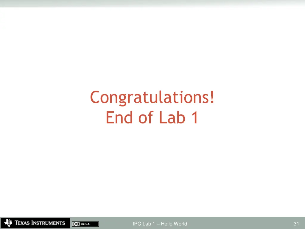 congratulations end of lab 1