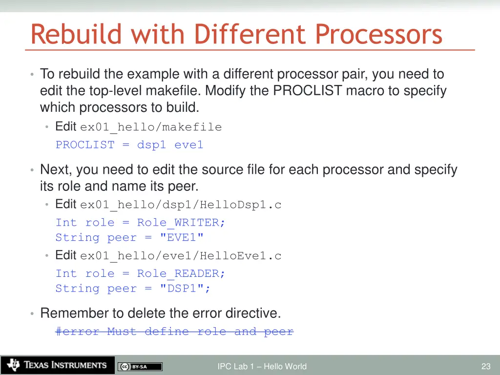 rebuild with different processors