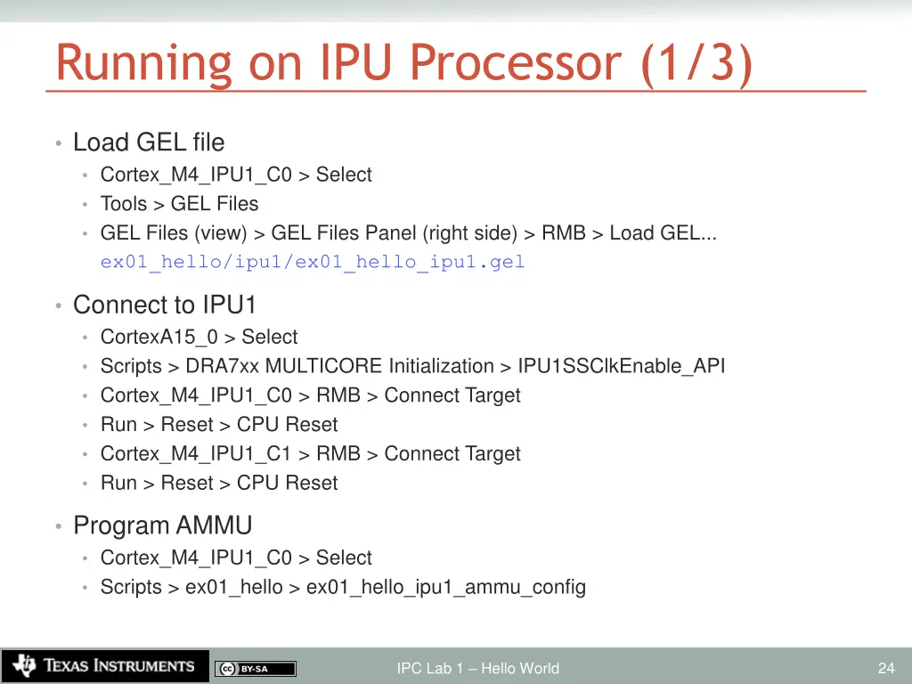 running on ipu processor 1 3