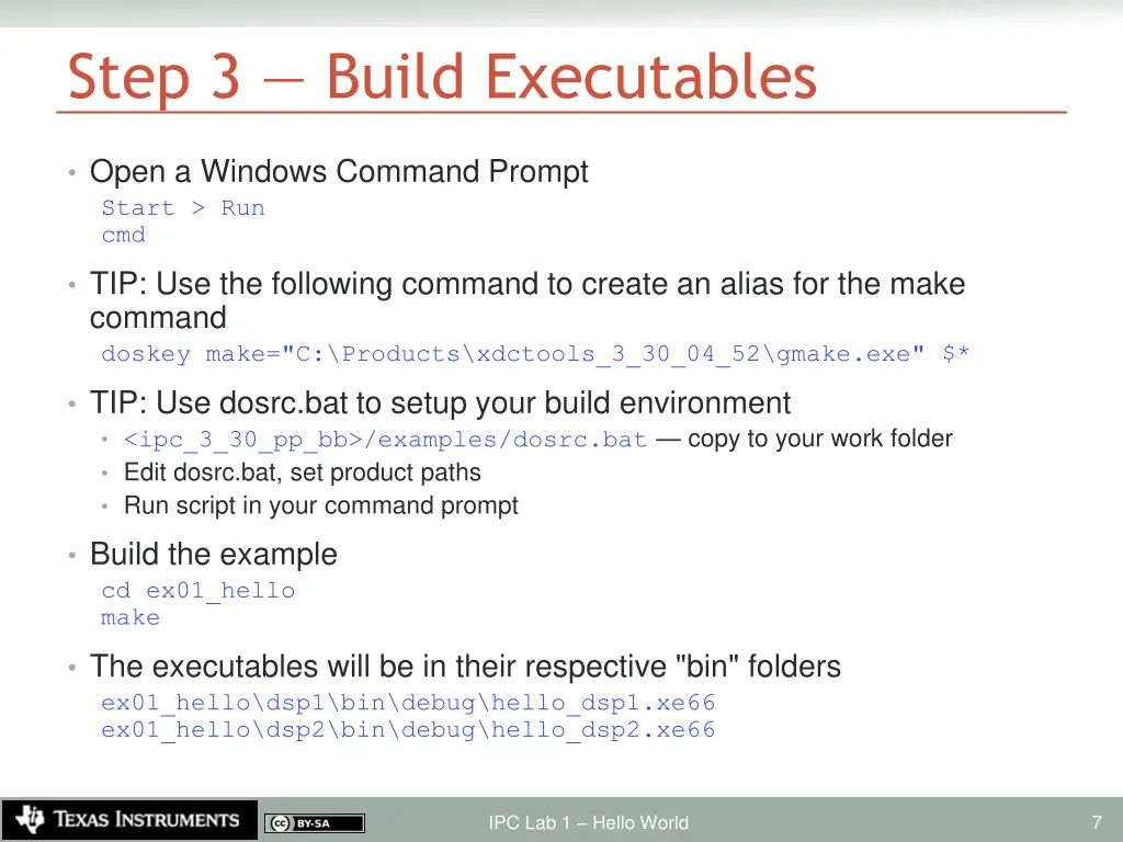 step 3 build executables