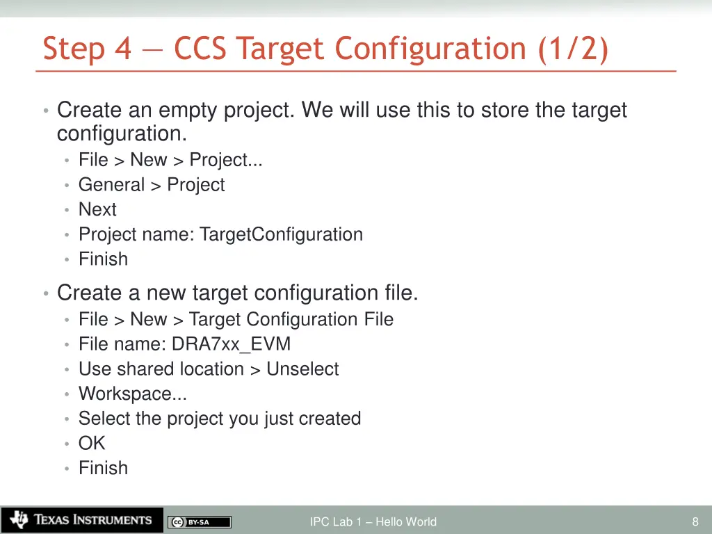 step 4 ccs target configuration 1 2