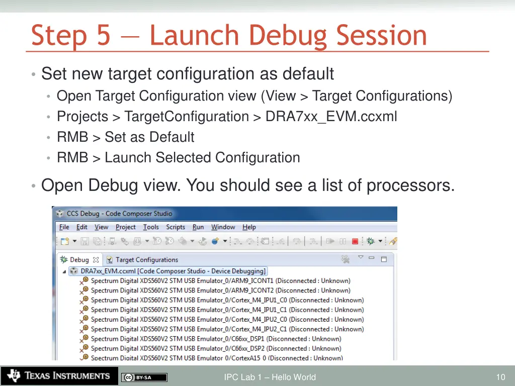 step 5 launch debug session