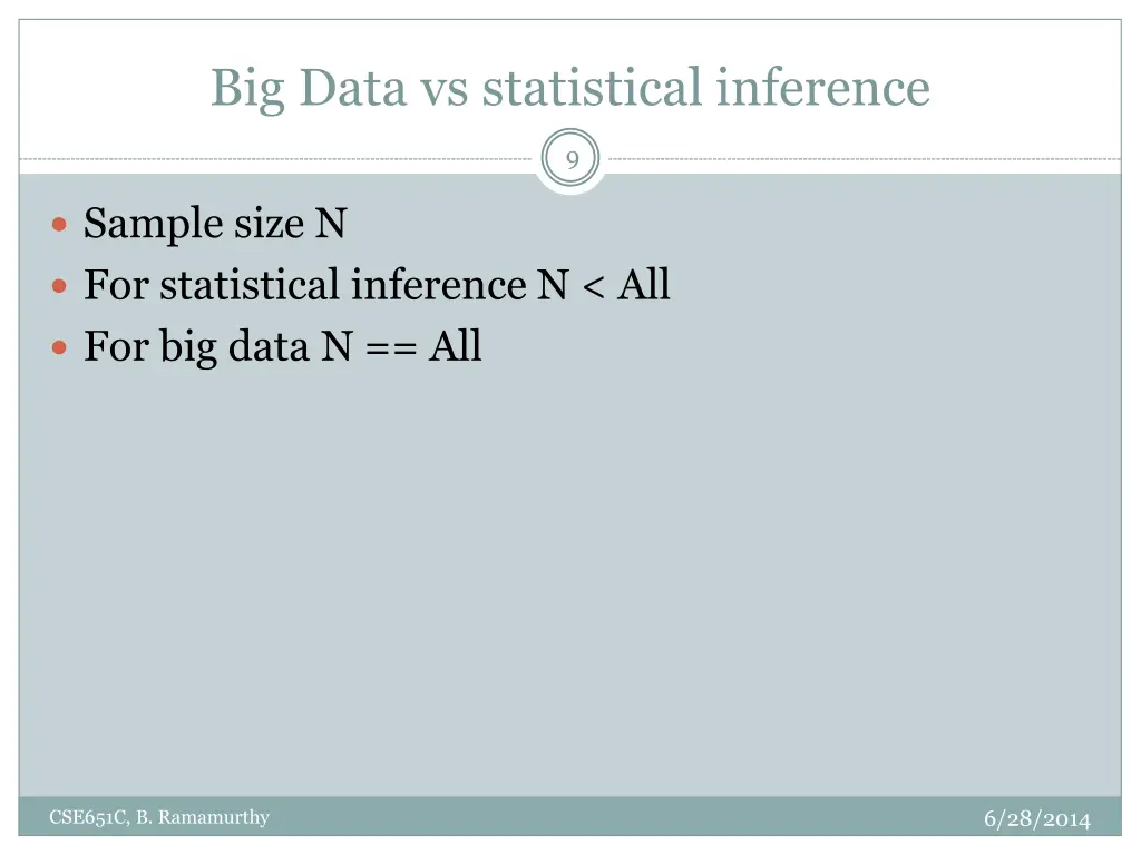 big data vs statistical inference