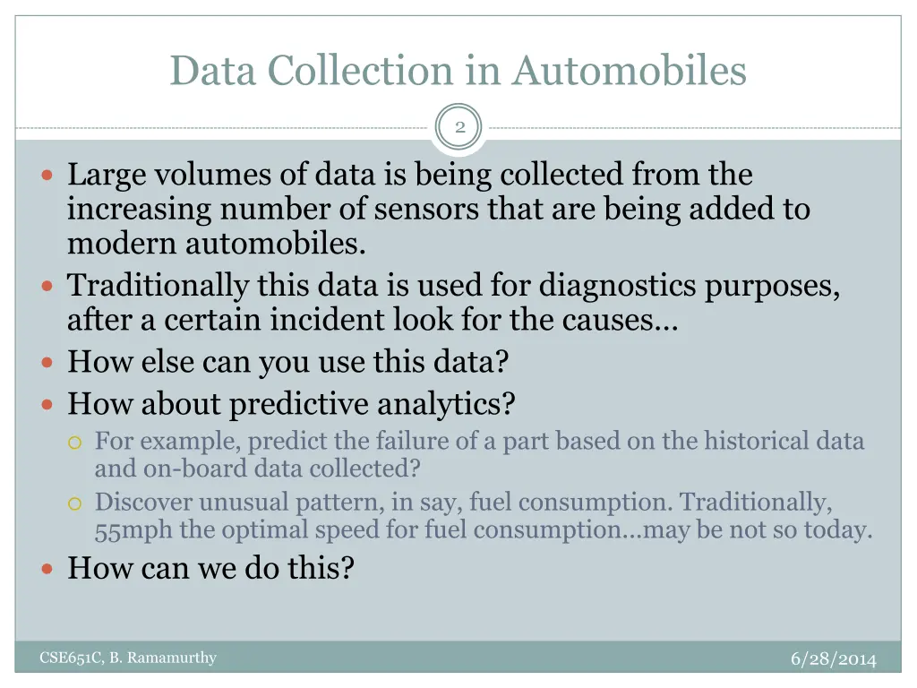 data collection in automobiles