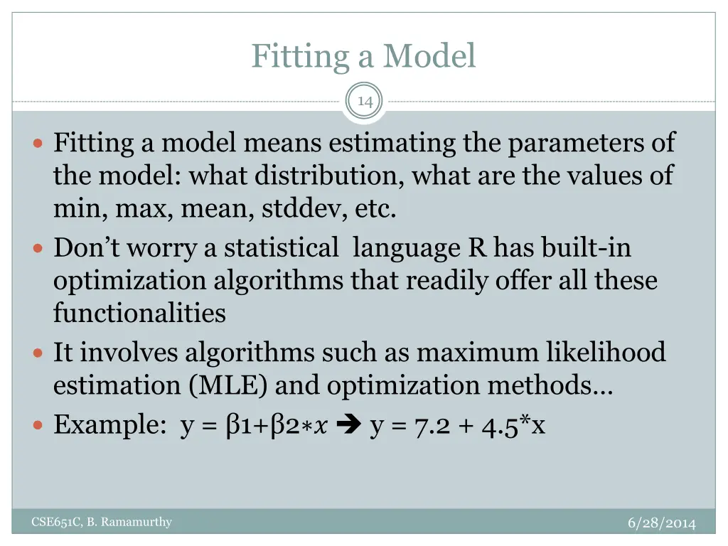 fitting a model