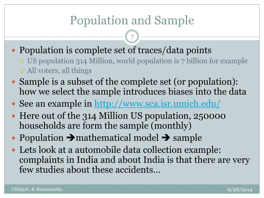 population and sample