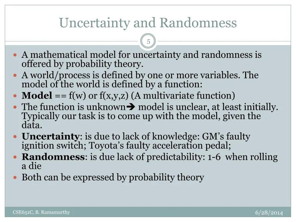 uncertainty and randomness