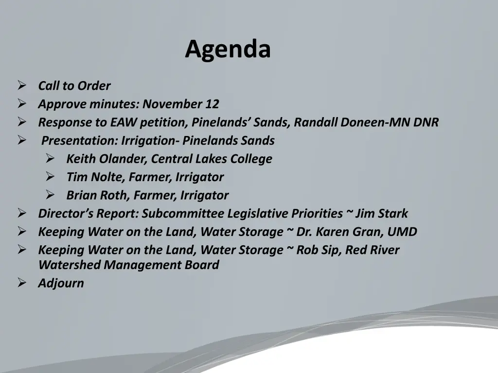 agenda