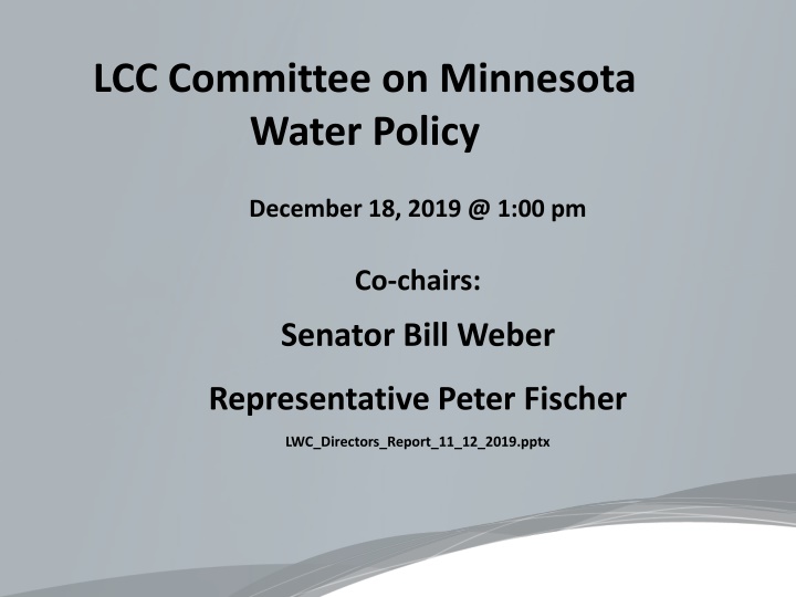 lcc committee on minnesota water policy
