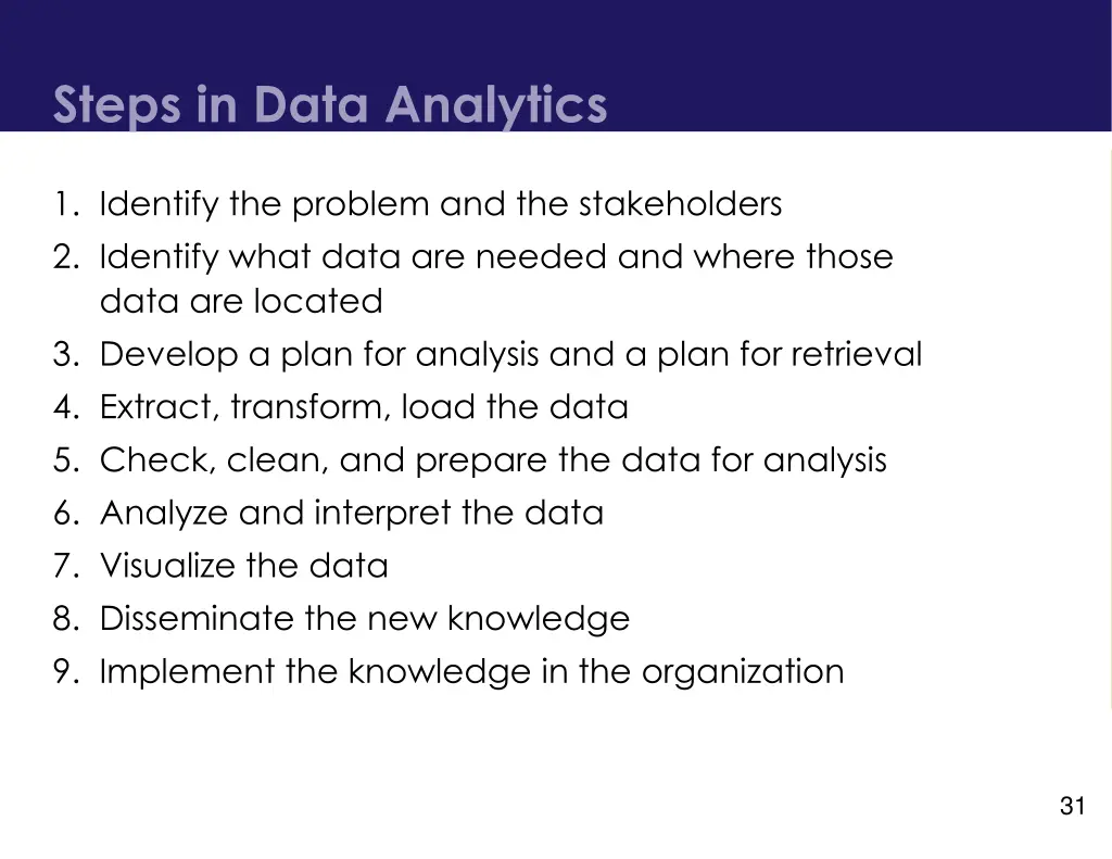 steps in data analytics