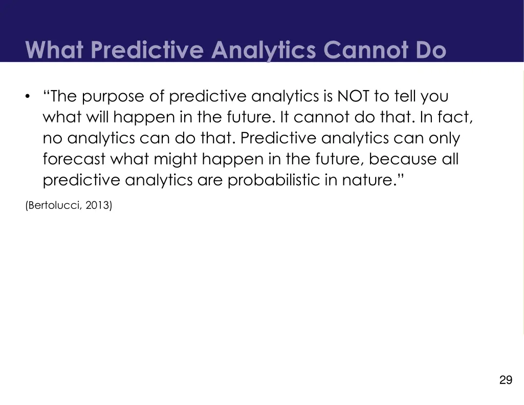 what predictive analytics cannot do