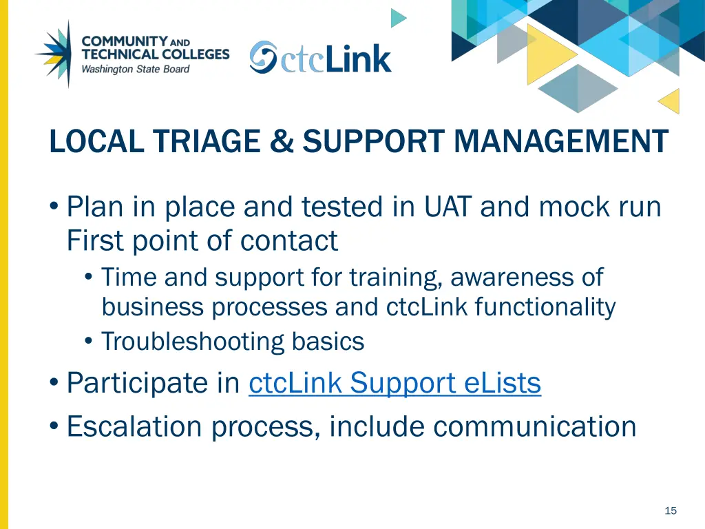 local triage support management