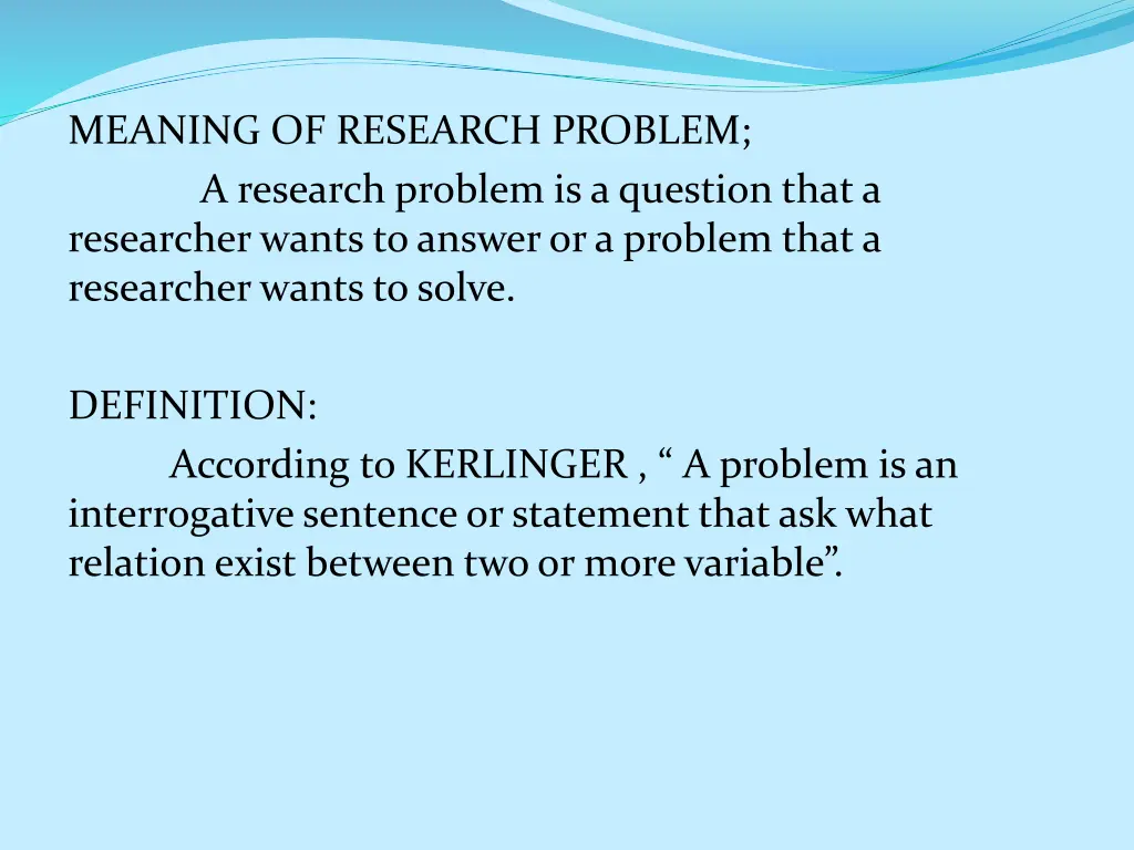 meaning of research problem a research problem