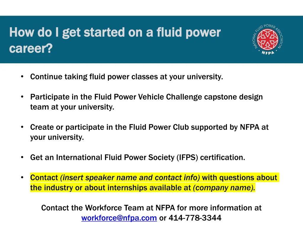 how do i get started on a fluid power