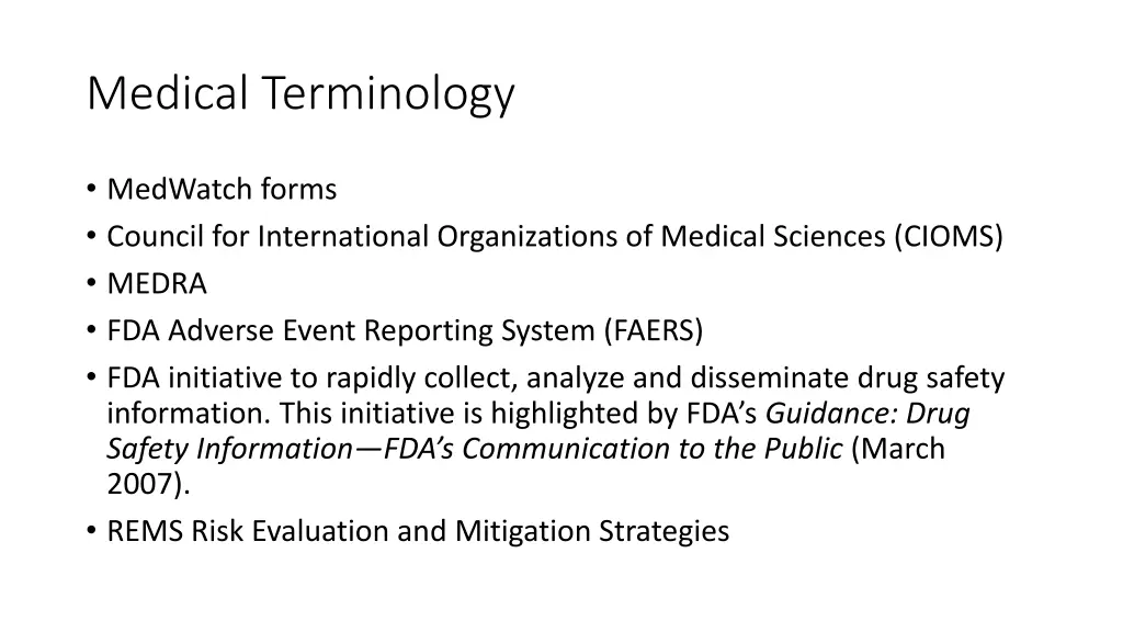 medical terminology