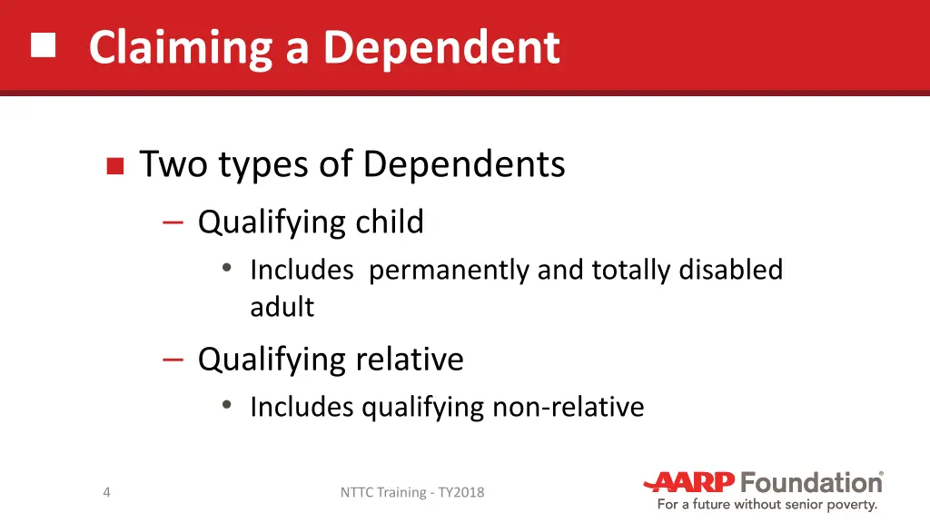 claiming a dependent