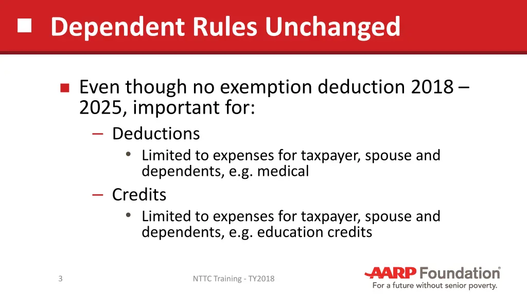 dependent rules unchanged