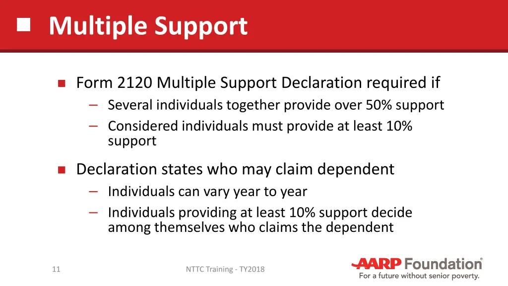 multiple support