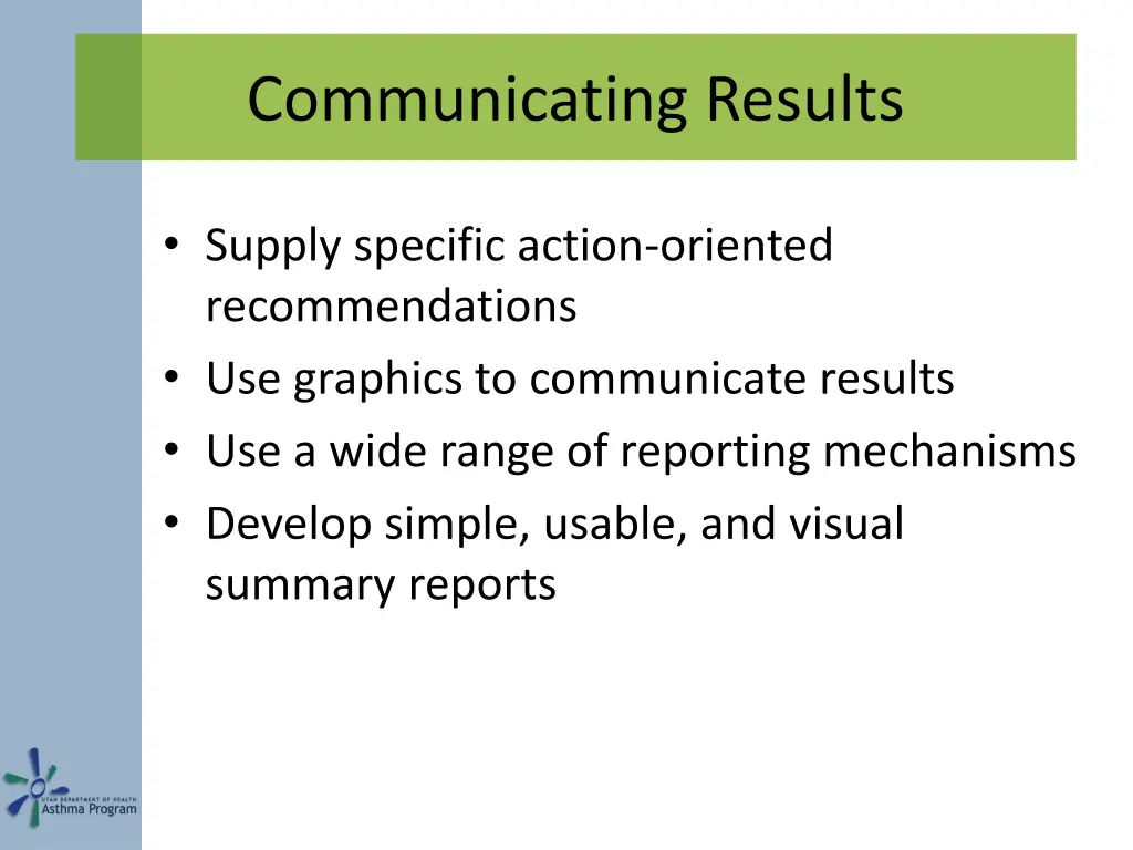 communicating results