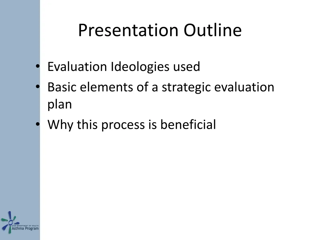 presentation outline