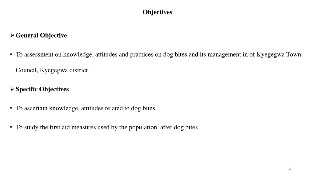 objectives