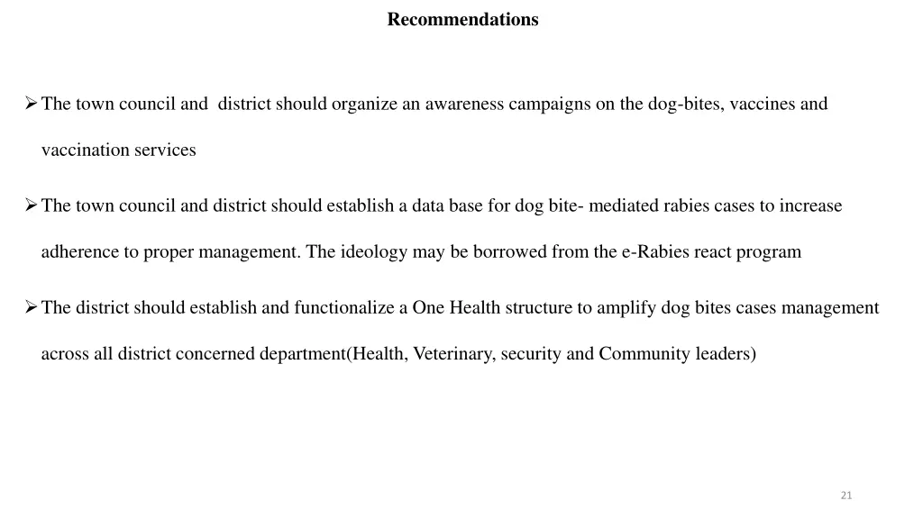 recommendations