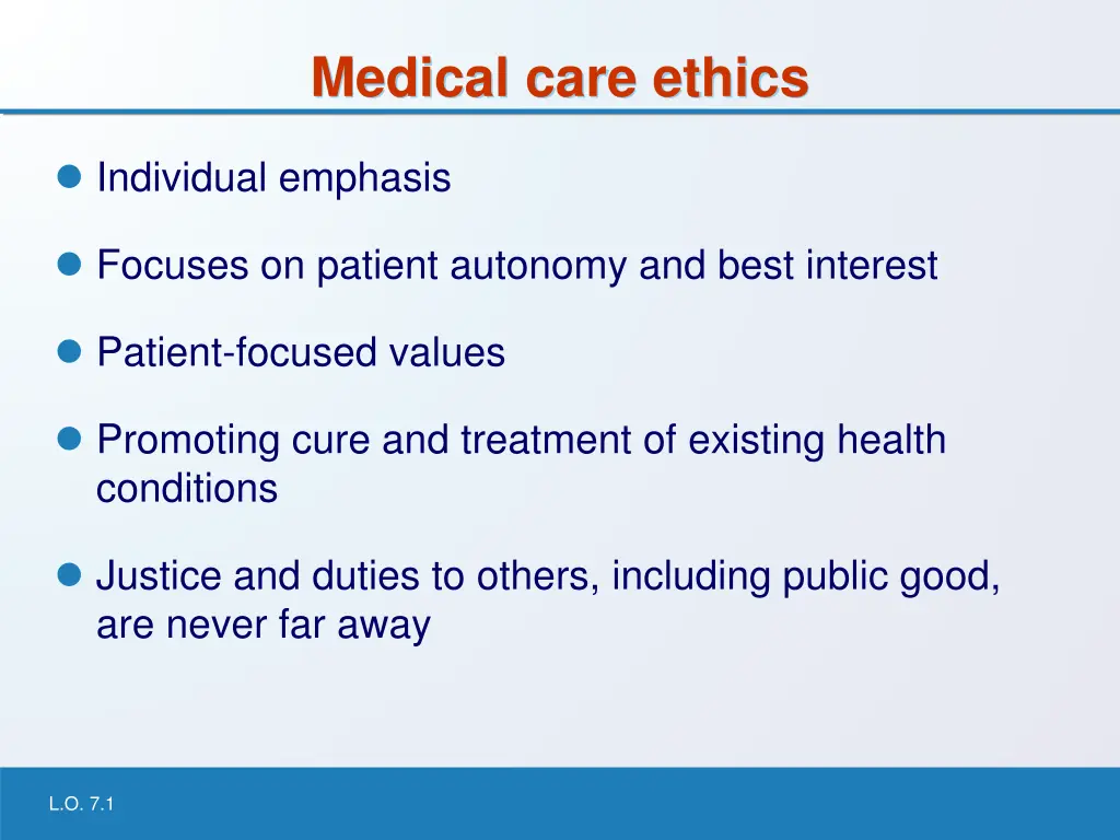 medical care ethics