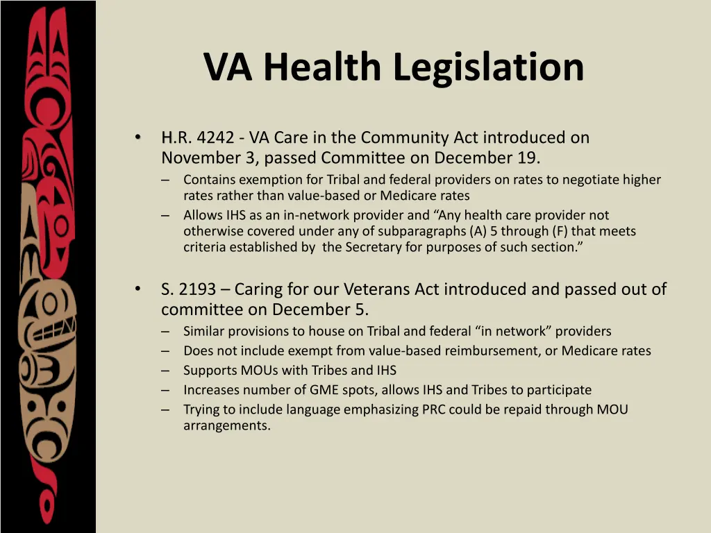 va health legislation
