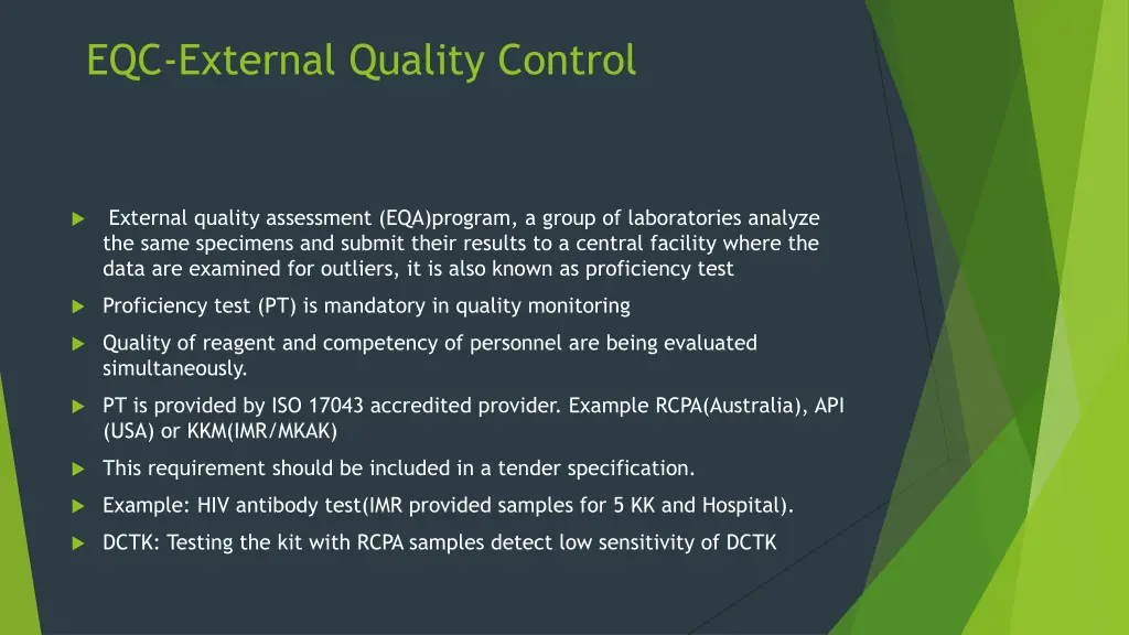 eqc external quality control