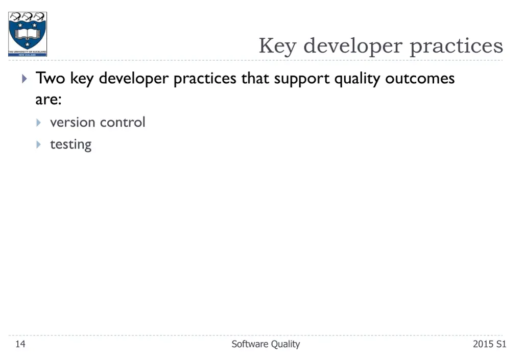 key developer practices