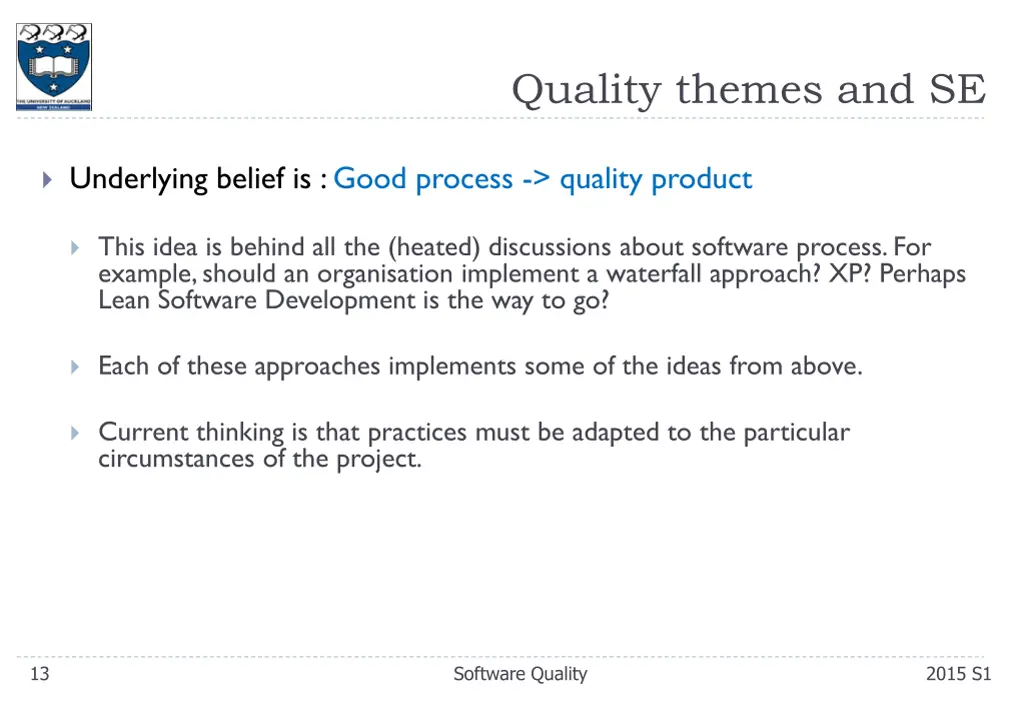 quality themes and se