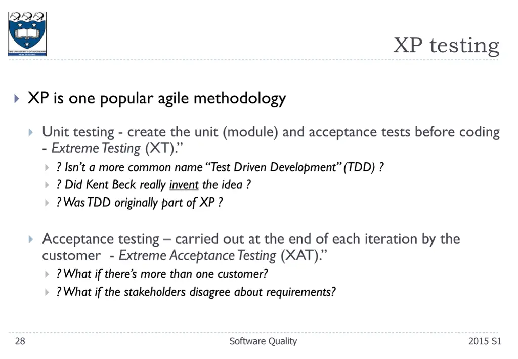 xp testing