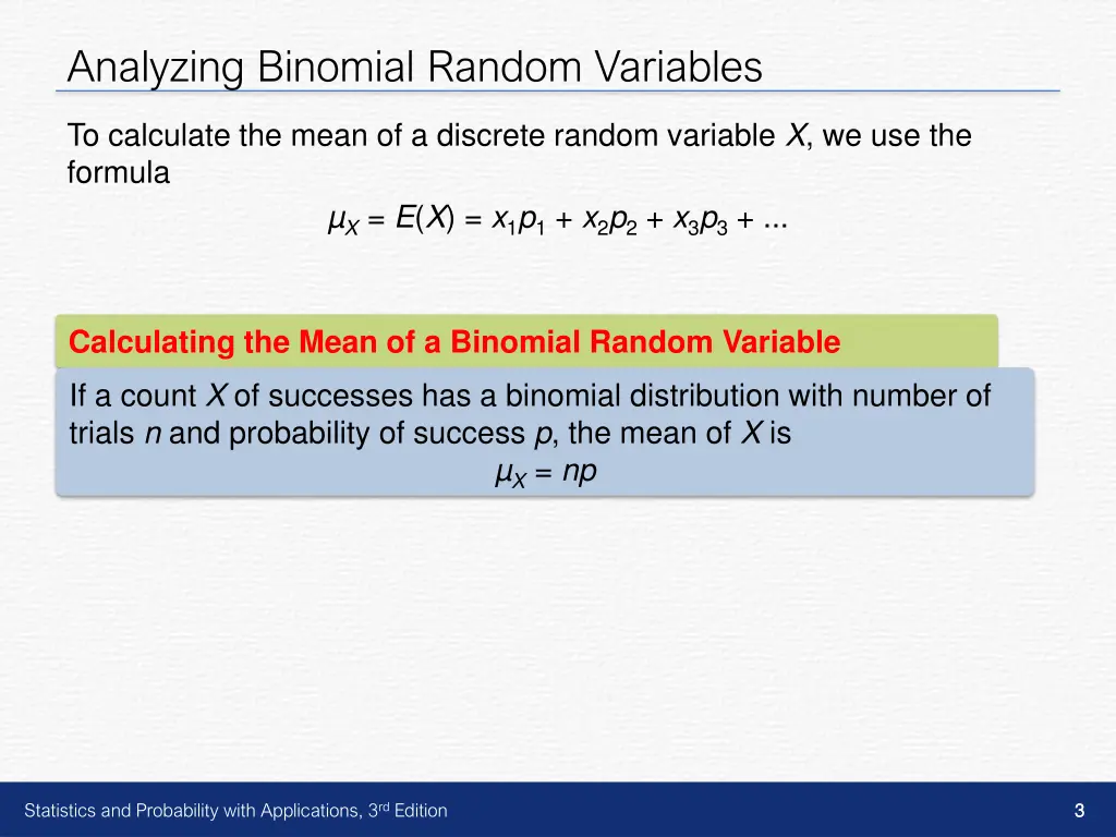 analyzing binomial random variables 1