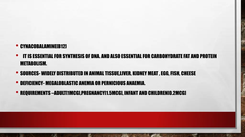 cynacobalamine b12 it is essential for synthesis