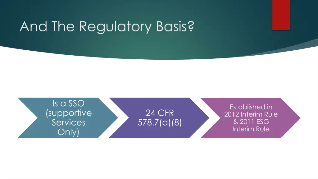 and the regulatory basis