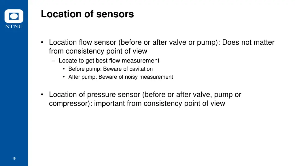 location of sensors