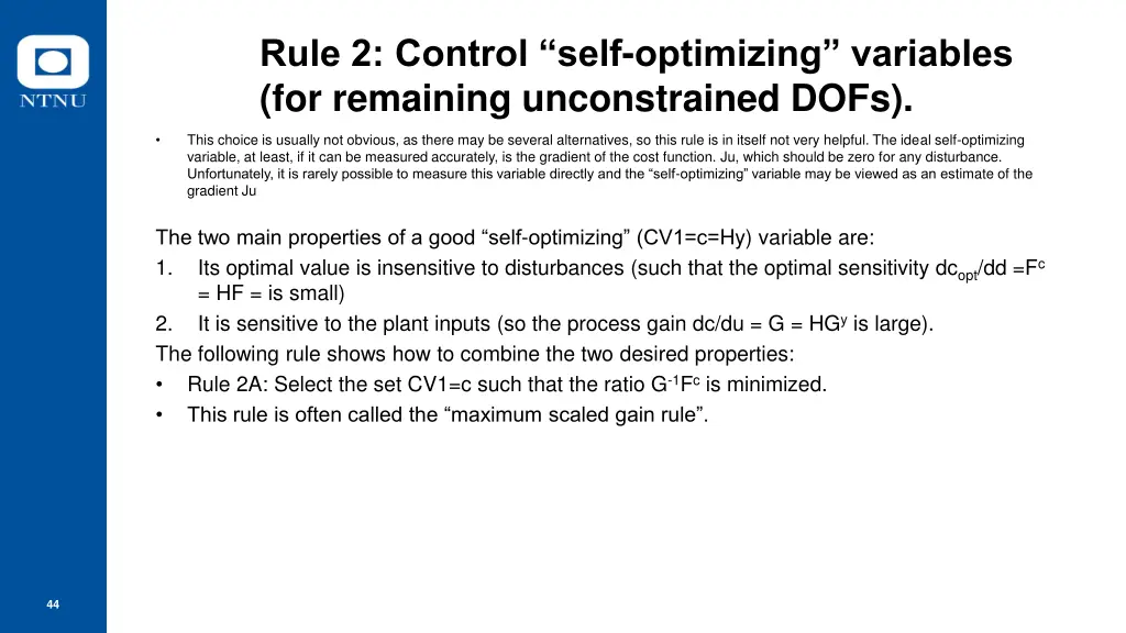 rule 2 control self optimizing variables