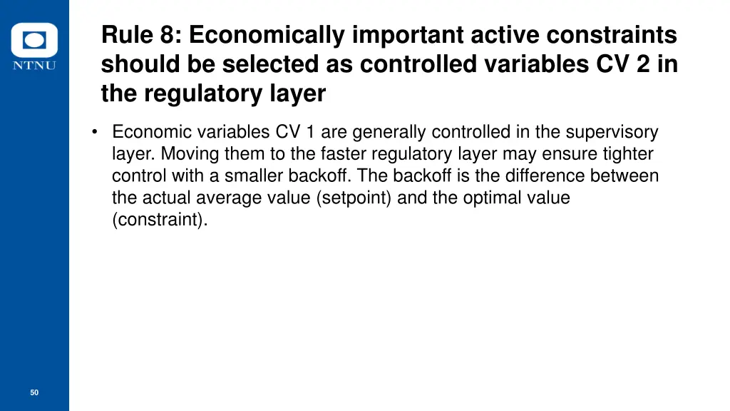 rule 8 economically important active constraints
