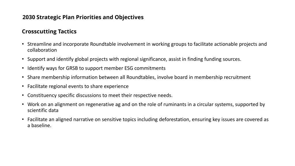 2030 strategic plan priorities and objectives