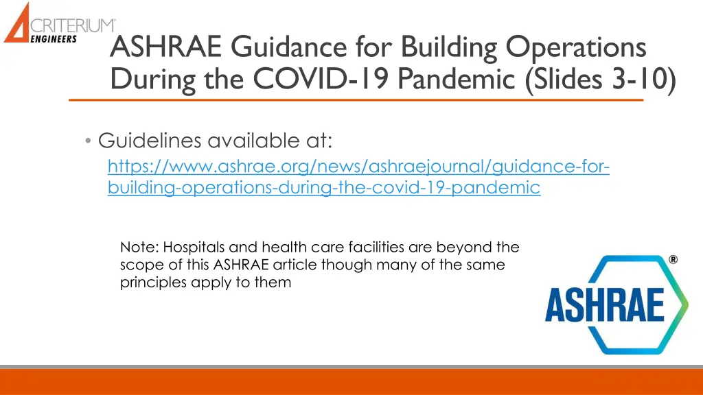 ashrae guidance for building operations during