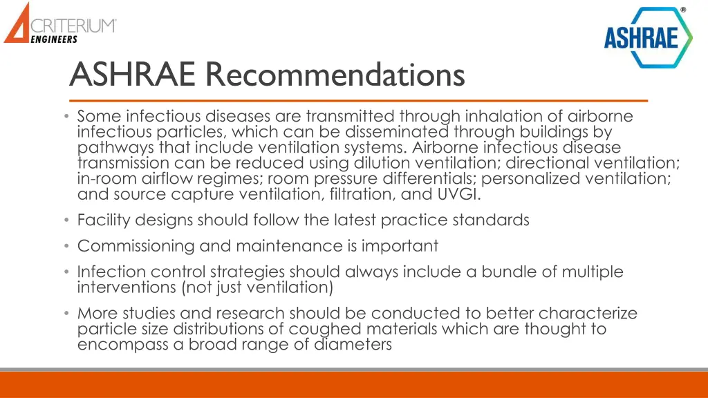 ashrae recommendations